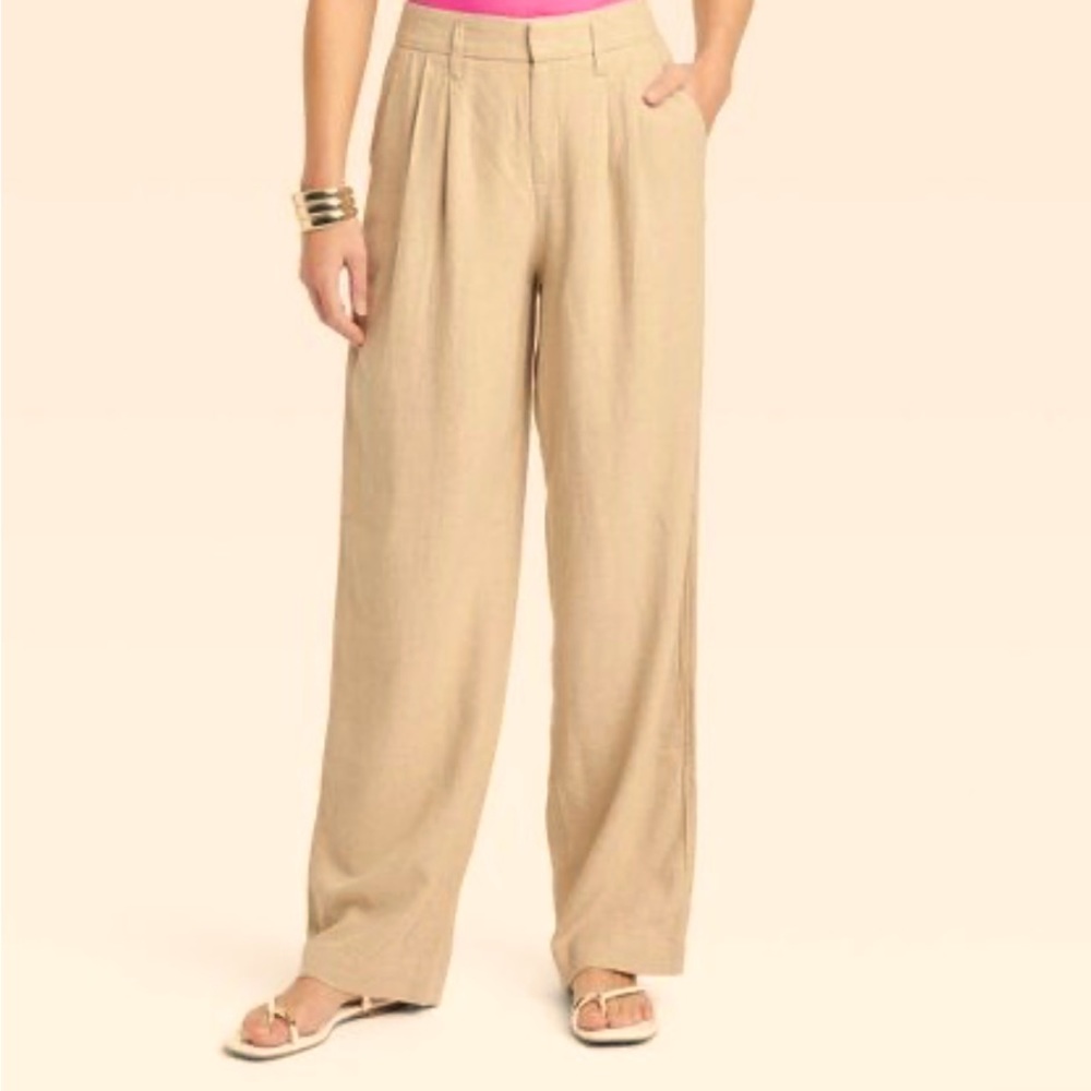 NWT A New Day High-Rise Linen Wide Leg, Rust size 10